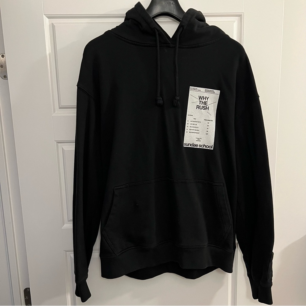 SUNDAE SCHOOL MENS HOODIE “WHY THE RUSH”